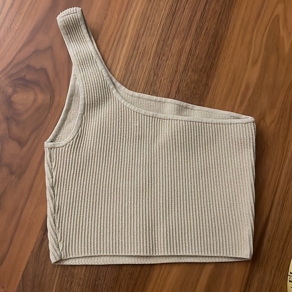 BABATON SCULPT KNIT ONE-SHOULDER CROPPED TANK ‘S’ - Picture 6 of 6